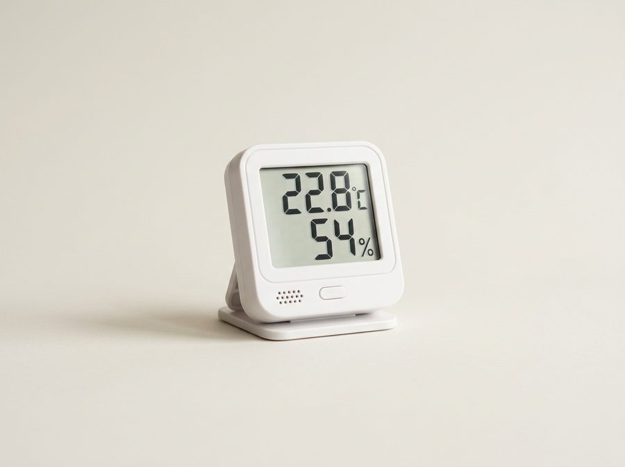 Petit thermomètre-hygromètre numérique blanc